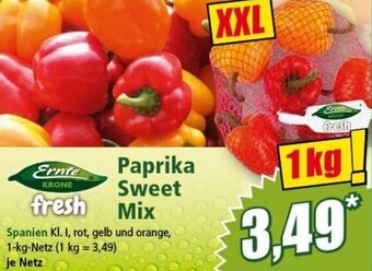 Norma Ernte Krone fresh Paprika Sweet Mix 1kg Angebot