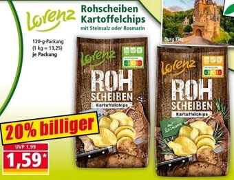 Norma Lorenz Rohscheiben Kartoffelchips 120 g Packung Angebot