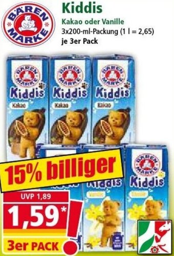 Norma Bärenmarke Kiddis 3x200 ml Packung Angebot