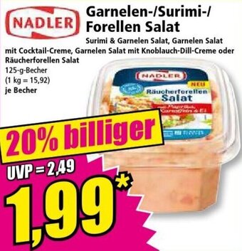 Norma NADLER Garnelen/Surimi/ Forellen Salat 125 g Becher Angebot