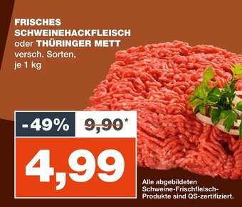 mein real FRISCHES SCHWEINEHACKFLEISCH oder THÜRINGER METT 1 kg Angebot