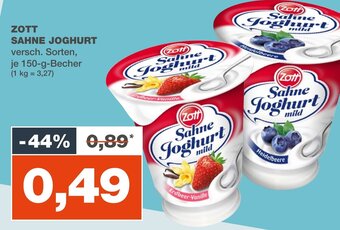 mein real ZOTT SAHNE JOGHURT 150 g Becher Angebot