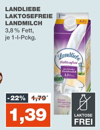 mein real LANDLIEBE LAKTOSEFREIE LANDMILCH 1 l Pckg. Angebot