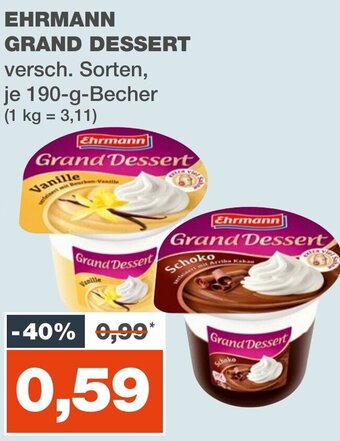 mein real EHRMANN GRAND DESSERT 190-g-Becher Angebot