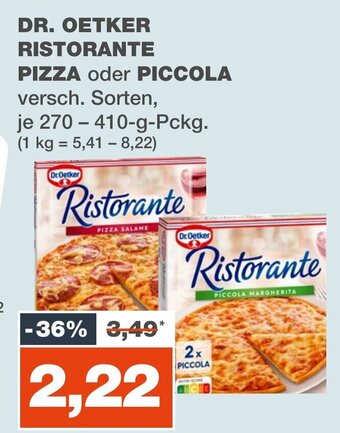 mein real DR. OETKER RISTORANTE PIZZA oder PICCOLA 270-410 g Pckg. Angebot