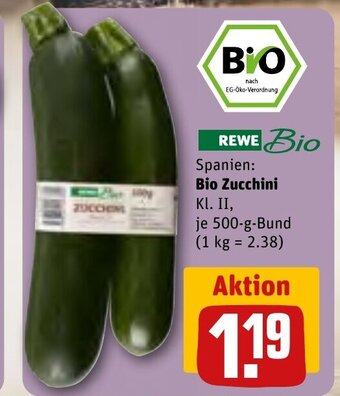 REWE Bio Zucchini 500g Angebot