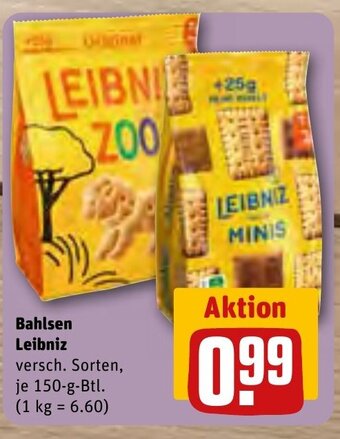 REWE Bahlsen Leibniz versch. Sorten, 150g Angebot