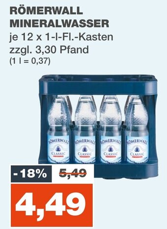 mein real RÖMERWALL MINERALWASSER 12 x 1-l-Fl. Angebot