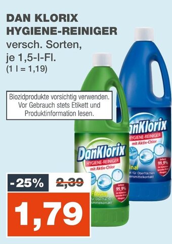 mein real DAN KLORIX HYGIENE-REINIGER 1,5 l Fl. Angebot