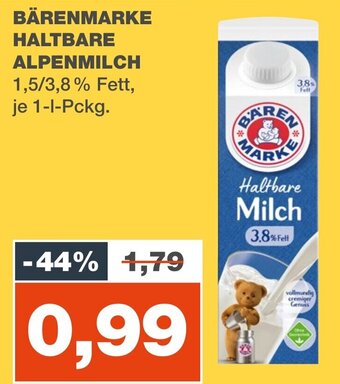 mein real BÄRENMARKE HALTBARE ALPENMILCH 1-l-Pckg. Angebot