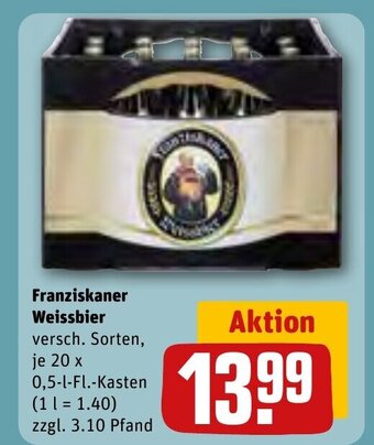 REWE Franziskaner Weissbier 20*500ml Angebot