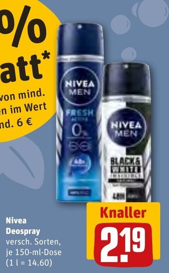 REWE Nivea Deospray versch. Sorten, je 150-ml-Dose Angebot