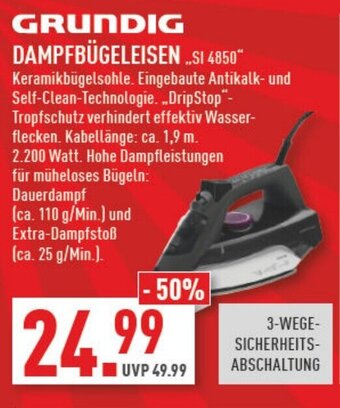 Marktkauf GRUNDIG DAMPFBÜGELEISEN „SI 4850 Angebot