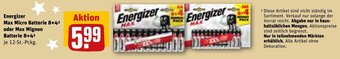 REWE Energizer Max Micro Batterie 8+4 oder Max Mignon Batterie 8+4 Angebot