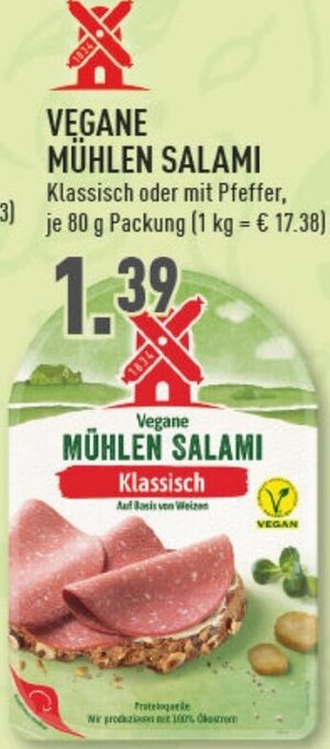 Marktkauf VEGANE MÜHLEN SALAMI 80 g Packung Angebot