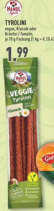 Marktkauf HANDL Tyrol TYROLINI 70 g Packung Angebot