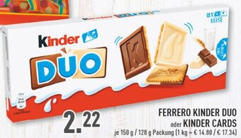 Marktkauf FERRERO KINDER DUO oder KINDER CARDS 150 g/128 g Packung Angebot