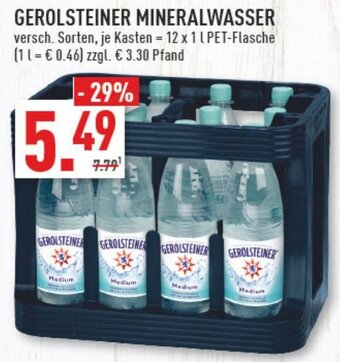 Marktkauf GEROLSTEINER MINERALWASSER 12 x 1 L PET-Flasche Angebot