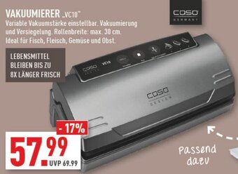 Marktkauf CASO VAKUUMIERER VC10 Angebot