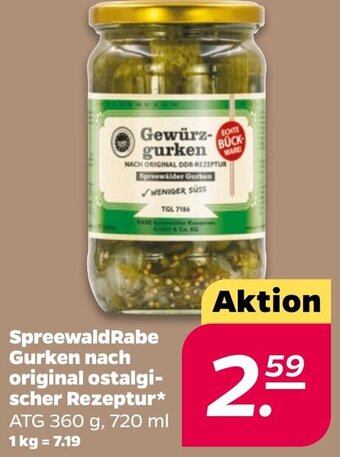 NETTO SpreewaldRabe Gurken nach original ostalgischer Rezeptur 720 ml Angebot