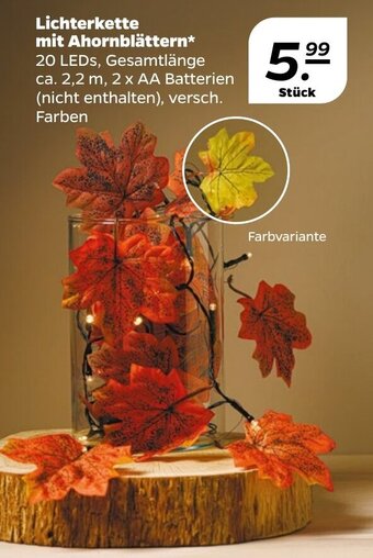 NETTO Lichterkette mit Ahornblättern Angebot
