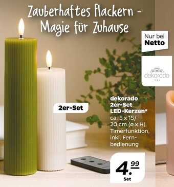 NETTO dekorado 2er-Set LED-Kerzen Angebot