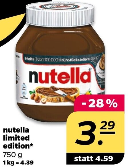 NETTO nutella limited edition 750 g Angebot