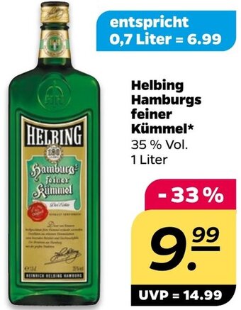 NETTO Helbing Hamburgs feiner Kümmel 1 Liter Angebot