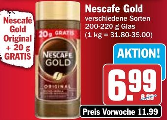 Hit Nescafé Gold 200-220 g Glas Angebot