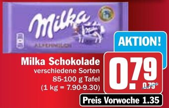 Hit Milka Schokolade 85-100 g Tafel Angebot