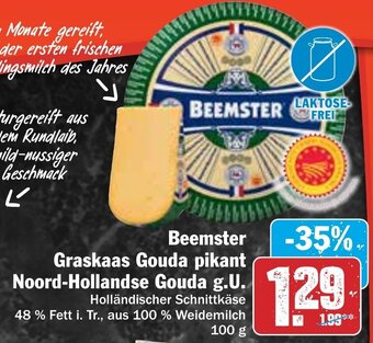 Hit Beemster Graskaas Gouda pikant Noord-Hollandse Gouda g.U. 100 g Angebot