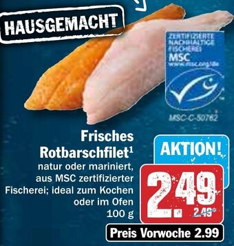 Hit Frisches Rotbarschfilet 100 g Angebot