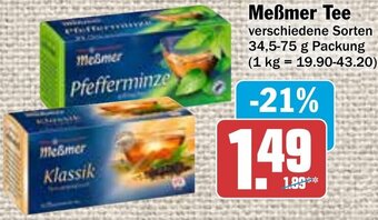 Hit Meßmer Tee 34,5-75 g Packung Angebot