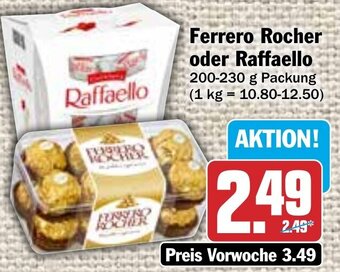 Hit Ferrero Rocher oder Raffaello 200-230 g Packung Angebot