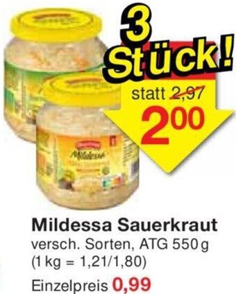 Jawoll Mildessa Sauerkraut 550 g Angebot