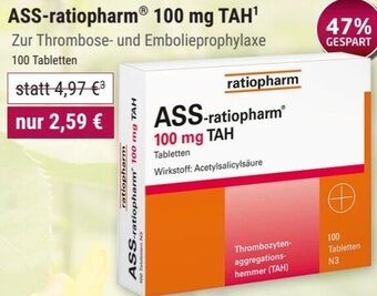Sabelus XXL ASS-ratiopharm 100 mg TAH Angebot