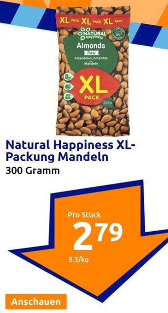 Action Natural Happiness XL-Packung Mandeln 300 Gramm Angebot