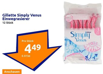 Action Gillette Simply Venus Einwegrasierer 12 Stück Angebot