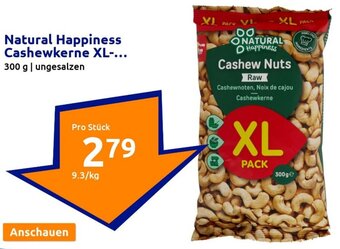 Action Natural Happiness Cashewkerne XL 300 g Angebot