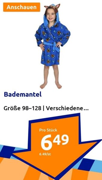 Action Bademantel Größe 98-128 Angebot