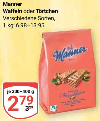 Globus Manner Waffeln oder Törtchen 300-400 g Angebot