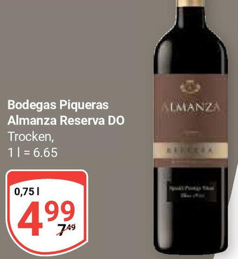 Globus Bodegas Piqueras Almanza Reserva DO 0,75 L Angebot