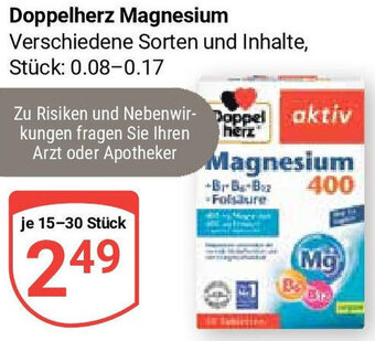 Globus Doppelherz Magnesium 15-30 Stück Angebot