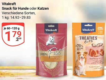 Globus Vitakraft Snack für Hunde oder Katzen 60-120 g Angebot