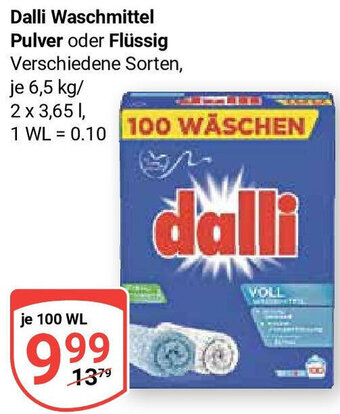 Globus Dalli Waschmittel Pulver oder Flüssig 100 WL Angebot