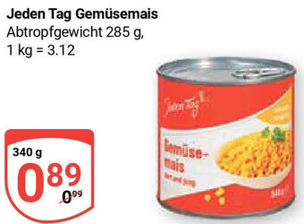 Globus Jeden Tag Gemüsemais 340 g Angebot