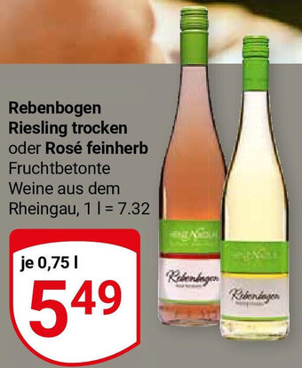 Globus Rebenbogen Riesling trocken oder Rosé feinherb 0,75 L Angebot