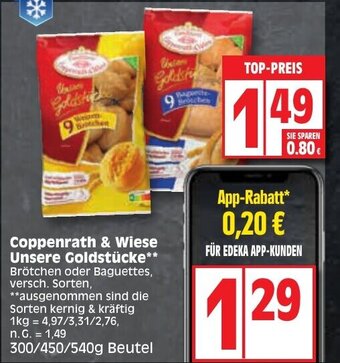 Edeka Coppenrath & Wiese Unsere Goldstücke 300/450/540g Beutel Angebot