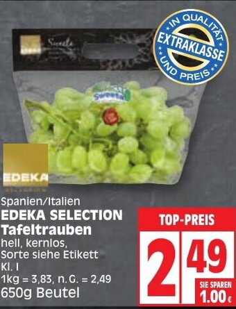 Edeka EDEKA SELECTION Tafeltrauben 650 g Beutel Angebot
