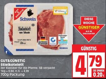 Edeka GUT&GÜNSTIG Stielkotelett 700 g Packung Angebot